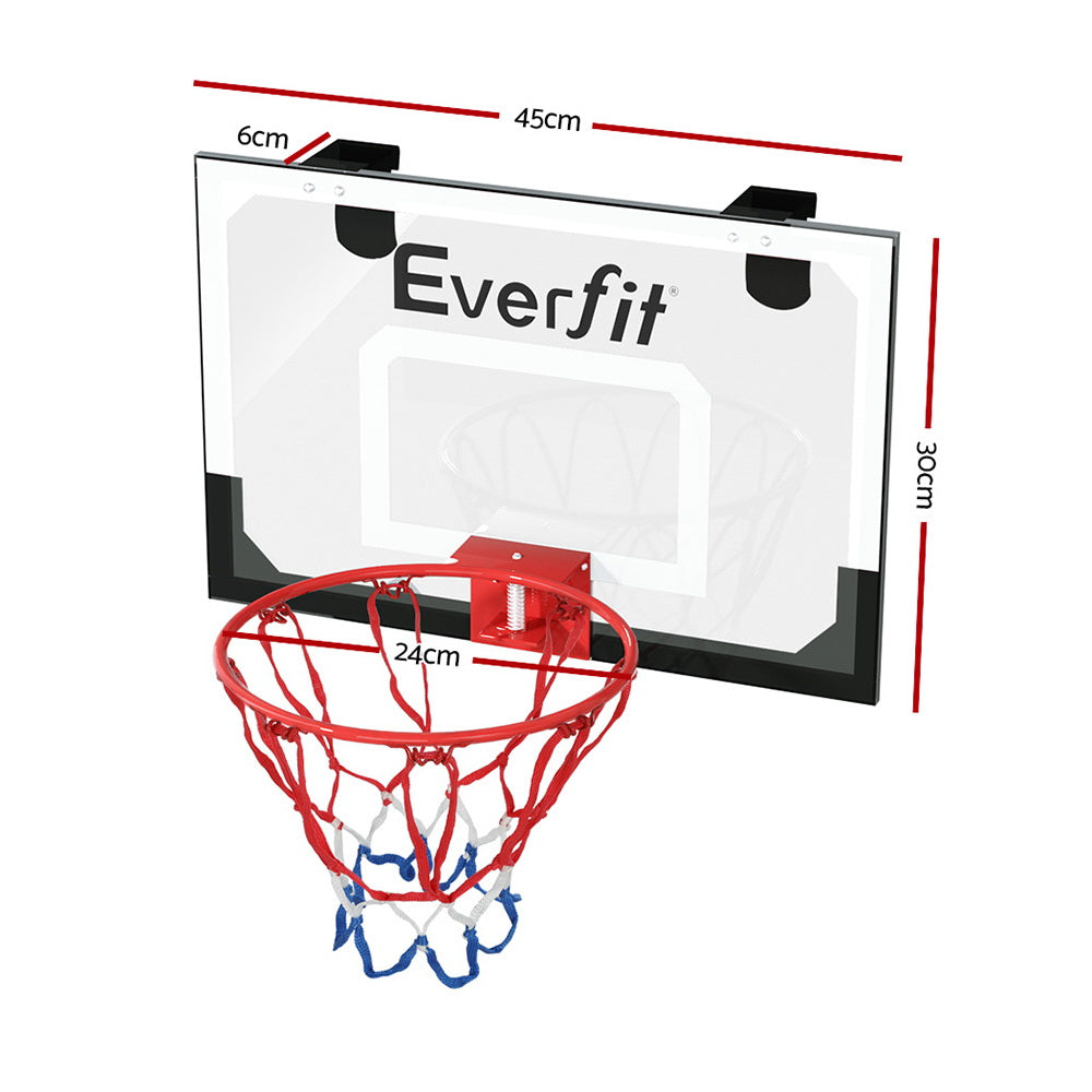 Everfit 23" Mini Basketball Hoop Backboard Door Wall Mounted Sports Kids Black