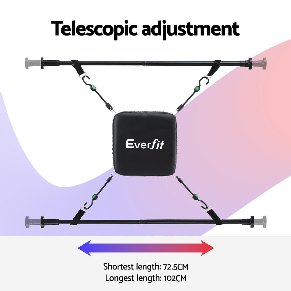 Everfit Doorway Punching Bag Adjustable Apartment Friendly with Boxing Gloves Black