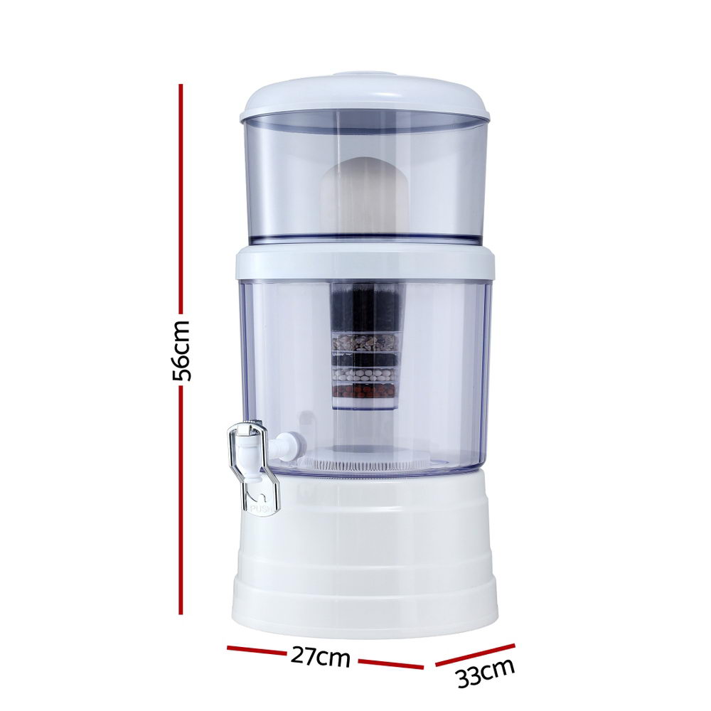 Devanti Benchtop Water Filter 16L Gravity Multi-Stage BPA-Free Home Camping