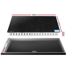 Devanti Ceramic Cooktop 5 Cooking Zone 4 Electric Hobs Touch Control 7600W Black