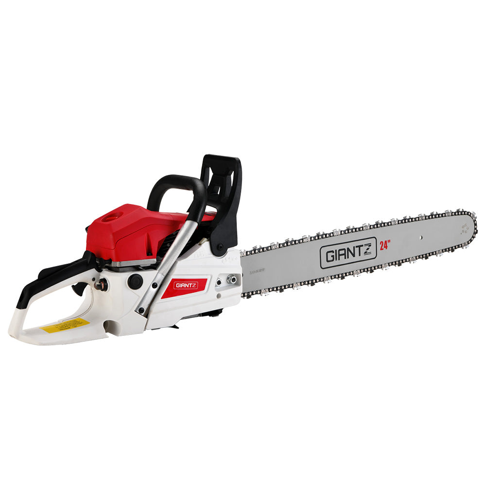 Giantz Chainsaw Petrol 72CC 24" Bar Commercial E-Start Pruning Chain Saw