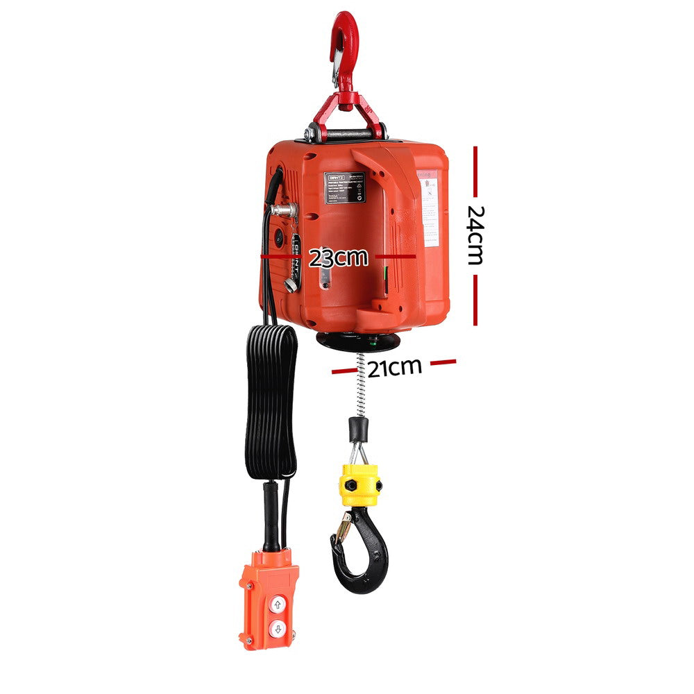 Giantz Electric Hoist Winch 500KG Wired/Wireless Remote Control