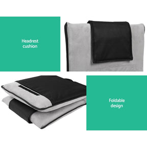 Artiss 4X Floor Lounge Sofa Bed Floor Cushion Velvet Grey