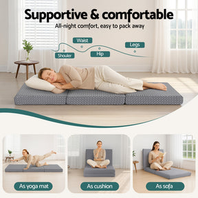 Giselle Foldable Mattress Folding Sofa Bed Trifold Memory Foam Camping Cushion Mat