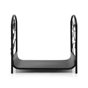 Gardeon Firewood Rack 48cm Wood Rack Firewood Storage Indoor Outdoor Black