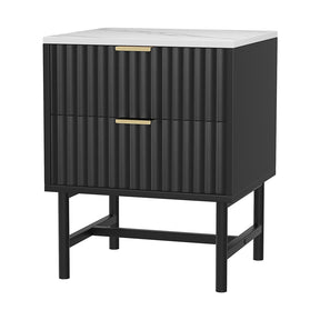 Artiss Bedside Table 2 Drawers - Black