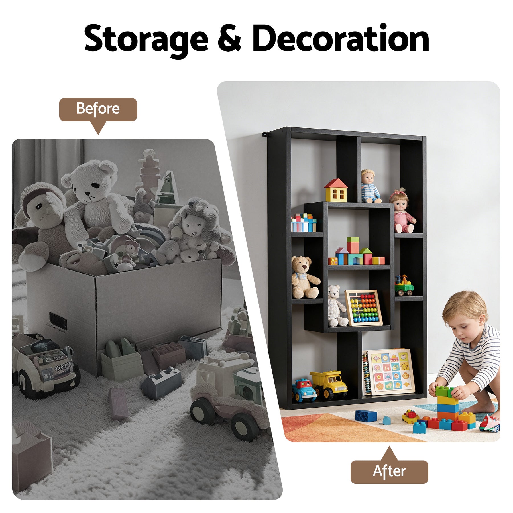 Artiss Floating Wall Shelves Bookshelf Black