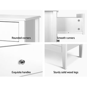 Artiss 3 Chest of Drawers - BRITTANY White