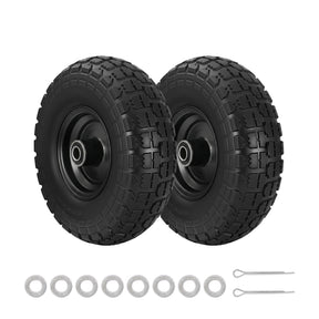 Gardeon 2pcs, 4.10/3.50-4 Tire And Wheel Flat Free, 26cm Solid Rubber Tires with 5/8 Axle Bore Hole And Double Sealed Bearings, Perfect for Wheelbarrow, Garden Cart, Wagon, Dolly