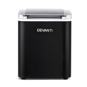 Devanti Ice Maker Machine Portable 12kg Countertop w/Self Cleaning 1.2L Black