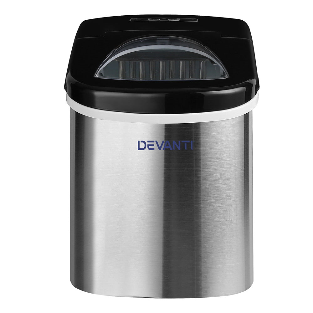 Devanti 2.4L Stainless Steel Portable Ice Cube Maker