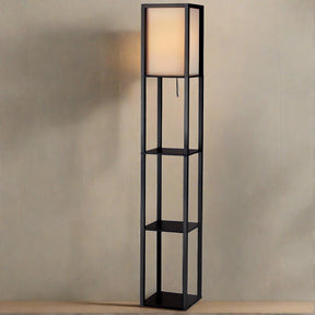 Artiss Floor Lamp 3 Tier Shelf Shelf Storage LED Light Stand Home Room Vintage Black