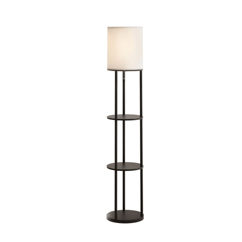 Artiss Floor Lamp 3 Tier Shelf Storage LED Light Stand Home Room Vintage Round