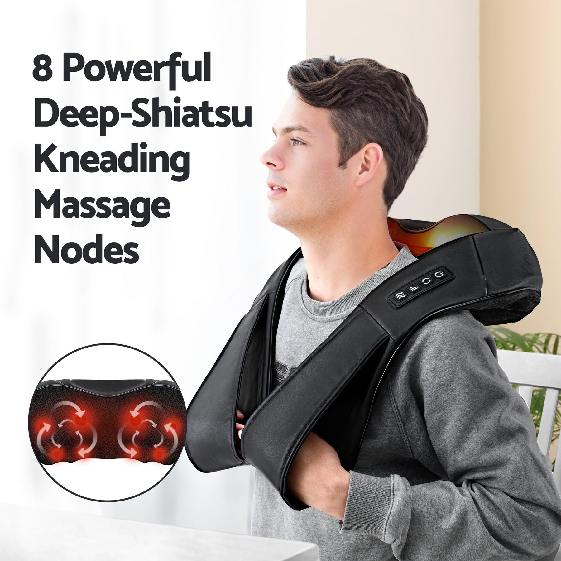 Livemor Electric Leg Foot Massager Air Wrap With Shiatsu Neck Massager Heating