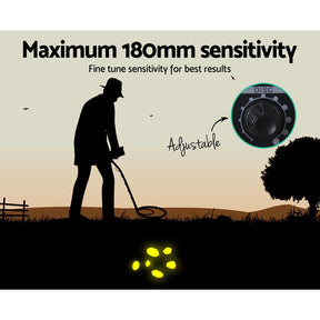 Metal Detector 180MM Deep Sensitive Waterproof Treasure Hunter Gold Digger Black