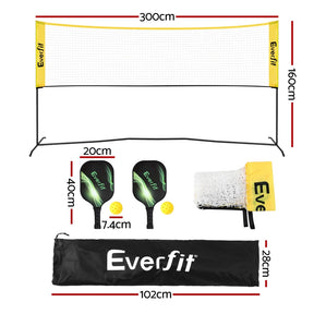 Everfit 10ft Portable Pickle Ball Net Adjustable Multi-Sport for Badminton Tennis Pickleball Volleyball