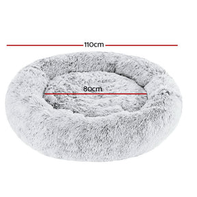 i.Pet Pet Bed Dog Cat 110cm Calming Extra Large Soft Plush Light Charcoal