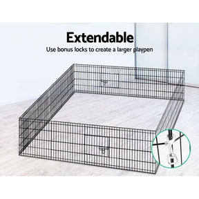 i.Pet 24" 8 Panel Dog Playpen Pet Fence Exercise Cage Enclosure Play Pen