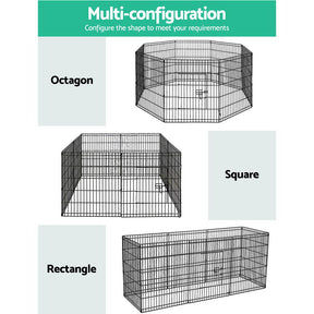 i.Pet 2x30" 8 Panel Dog Playpen Pet Fence Exercise Cage Enclosure Play Pen