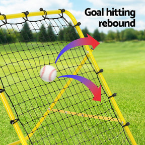 Everfit Baseball Soccer Net Rebounder Football Goal Net Sports Training Aid Yellow