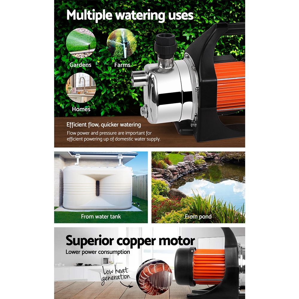 Giantz Garden Water Pump High Pressure 800W Max. Tank Rain Farm Irrigation House