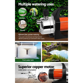 Giantz Garden Water Pump High Pressure 800W Max. Tank Rain Farm Irrigation House