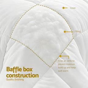 Giselle Bedding Super King Size 400GSM Microfiber Quilt All Season Duvet Quilts Comforter Winter Summer