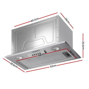 Devanti 520mm Range Hood 52cm Rangehood Stainless Steel