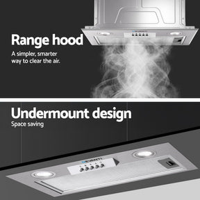 Devanti 520mm Range Hood 52cm Rangehood Stainless Steel