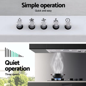 Devanti 520mm Range Hood 52cm Rangehood Stainless Steel