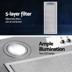 Devanti 520mm Range Hood 52cm Rangehood Stainless Steel