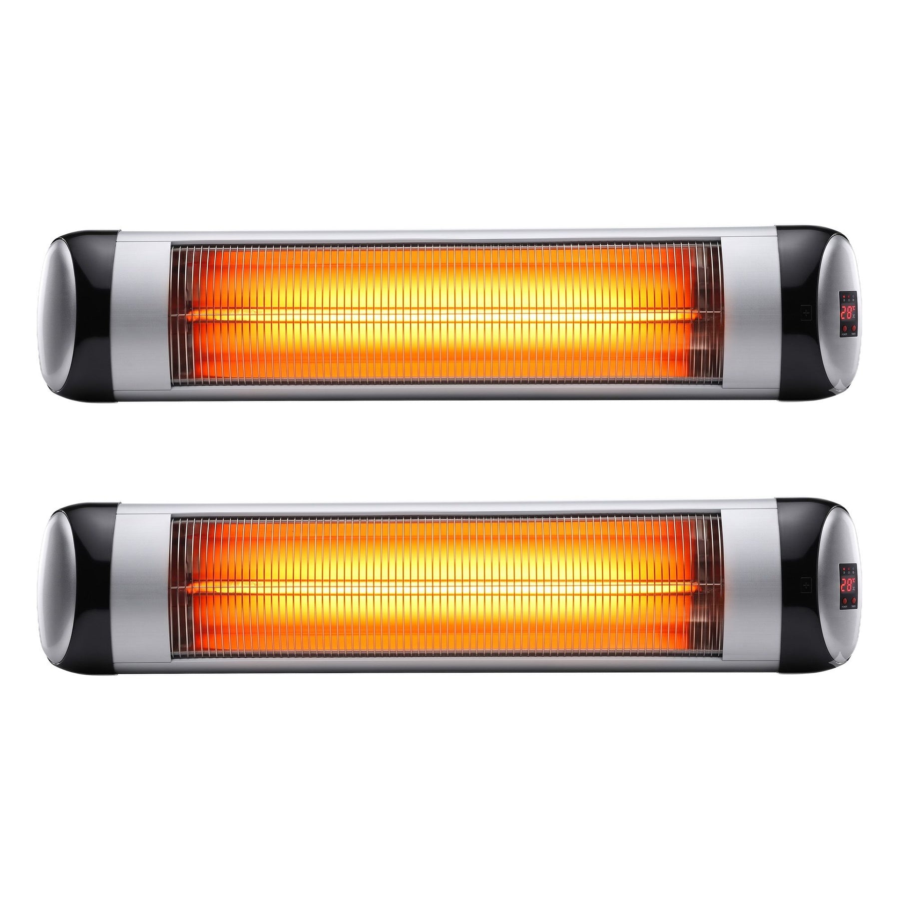 Devanti 2PCS Electric Radiant Strip Heater Indoor Outdoor Patio Remote Control 1500W