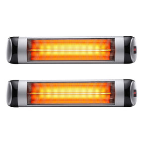 Devanti 2PCS Electric Radiant Strip Heater Indoor Outdoor Patio Remote Control 1500W