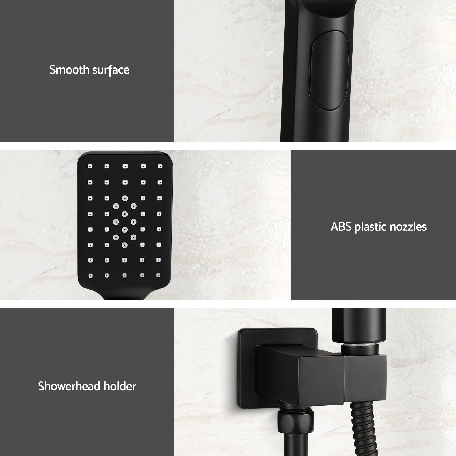 Handheld Shower Head Holder 3.1'' High Pressure Black