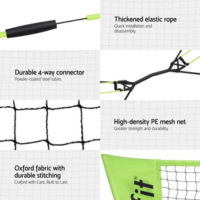 Everfit 3M Badminton Tennis Net Portable Volleyball Kit Yellow