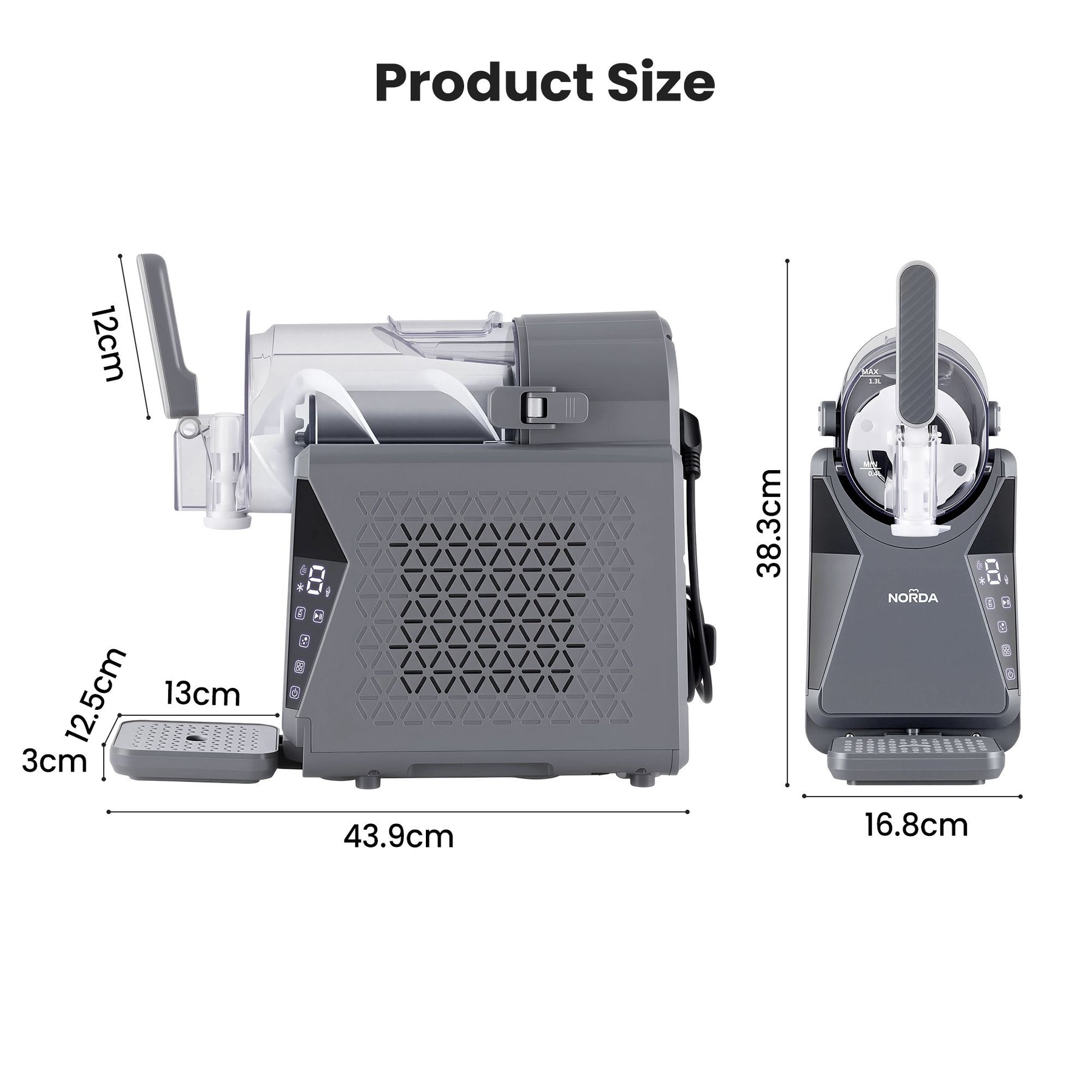 NORDA 1.3L Slushie Machine Frozen Drink Maker Slushy Ice Cream Maker No Ice Compressor Touchscreen for Home BBQ Party