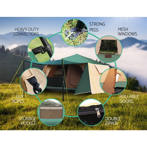 Weisshorn 8-Person Dome Tent | Easy Setup Camping Tent