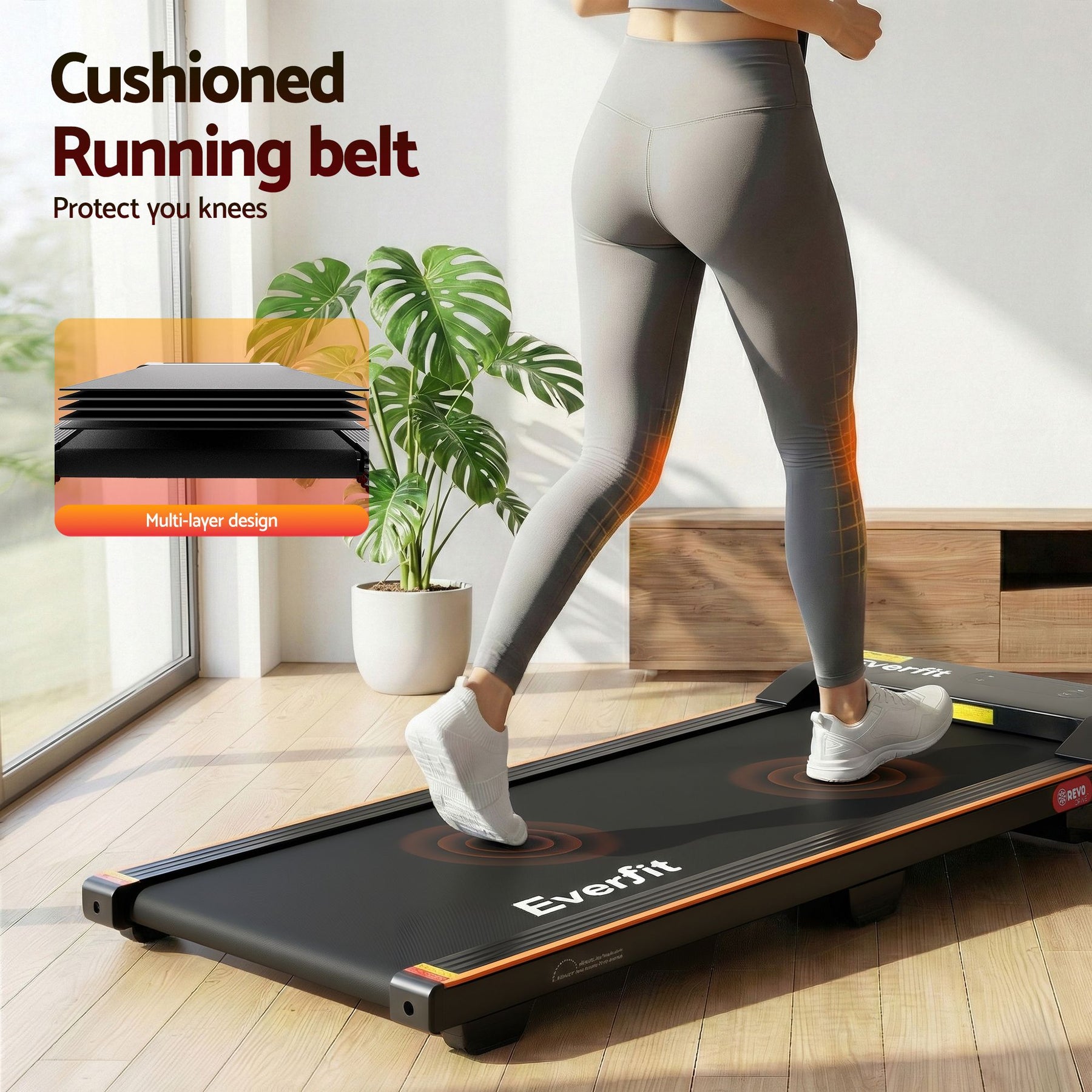 Everfit 3-in-1 Walking Pad Treadmill 12% Incline Under Desk 38cm Belt