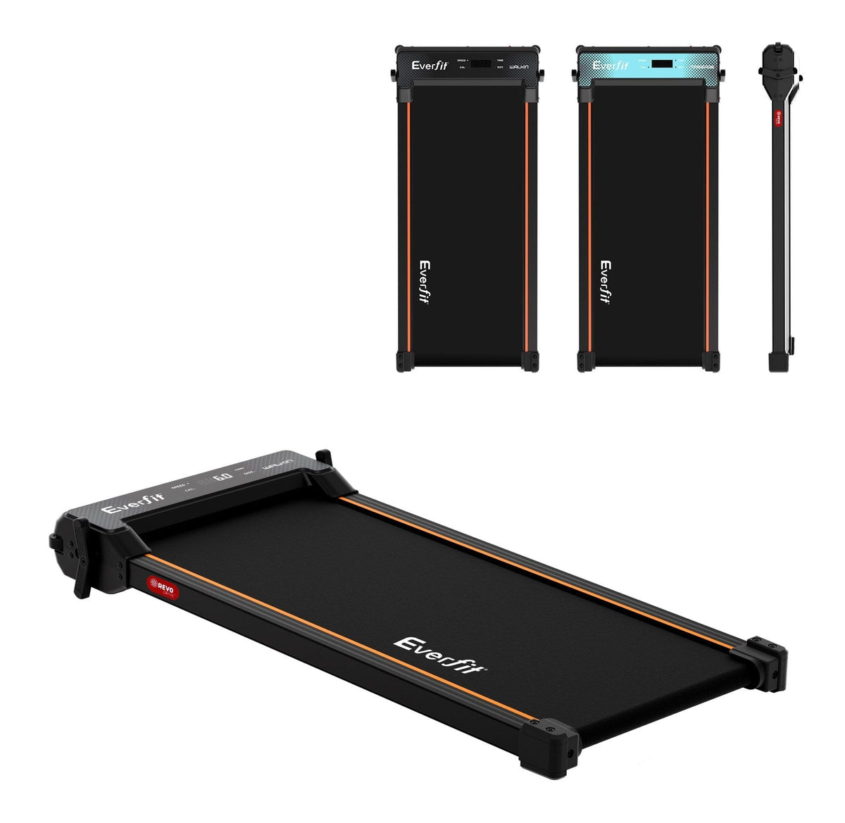 Everfit 2 in 1 Walking Pad Treadmill Dual-Sided Under Desk Treadmills with Foot Massage for Home Gym with App Control Black
