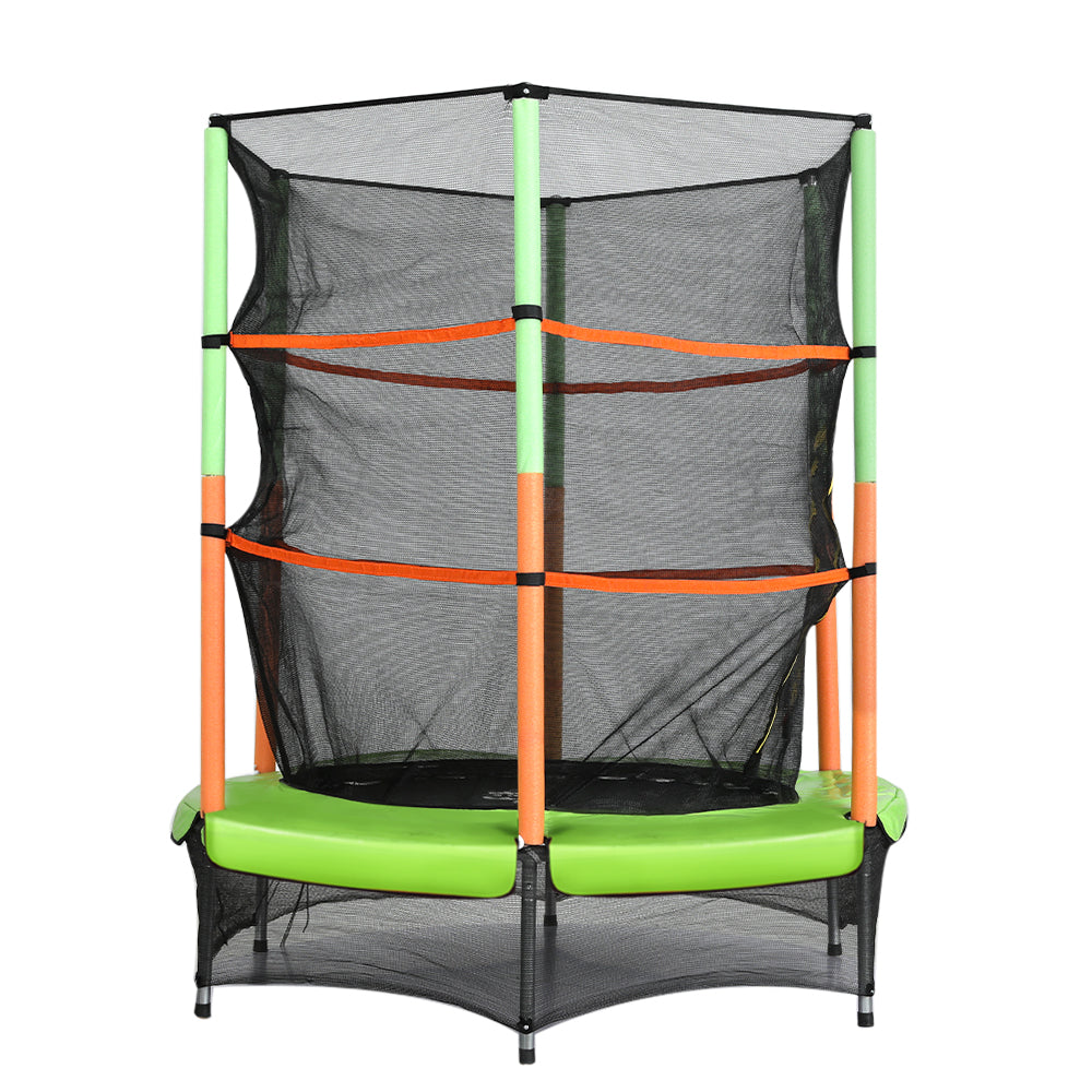 Everfit 4.5FT Trampoline for Kids Trampoline w/ Enclosure Safety Net Rebounder Gift Green