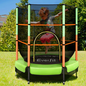 Everfit 4.5FT Trampoline for Kids Trampoline w/ Enclosure Safety Net Rebounder Gift Green