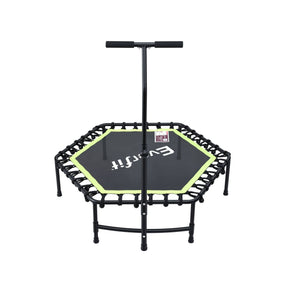 Everfit 48inch Hexagon Fitness Trampoline Rebounder Adjustable Handrail Green