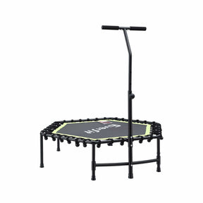 Everfit 48inch Hexagon Fitness Trampoline Rebounder Adjustable Handrail Green