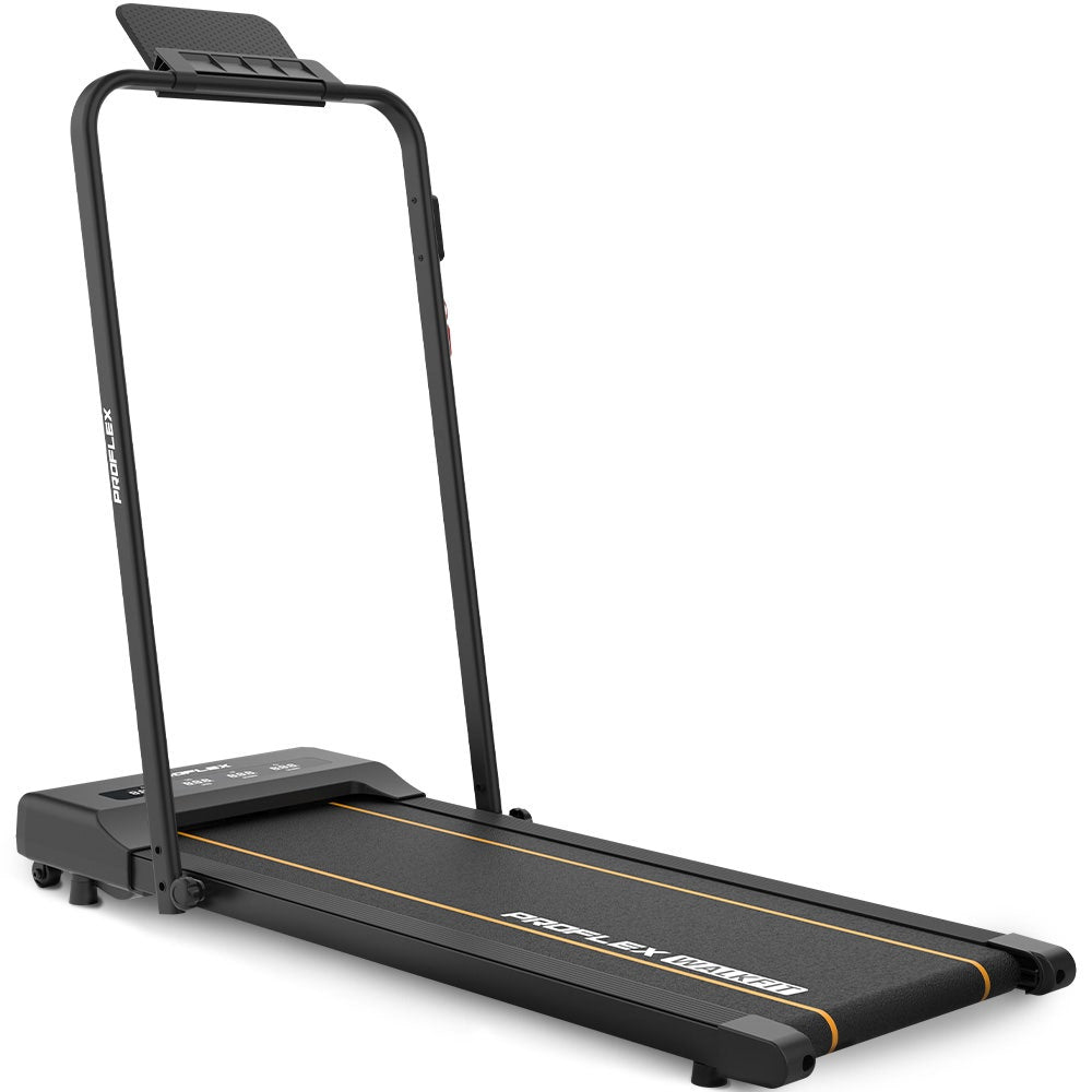 PROFLEX Electric Walking Pad Under Desk Treadmill, Remote Control, Compact Foldable Size, Tablet Holder, LCD Display, Walk or Light Jog