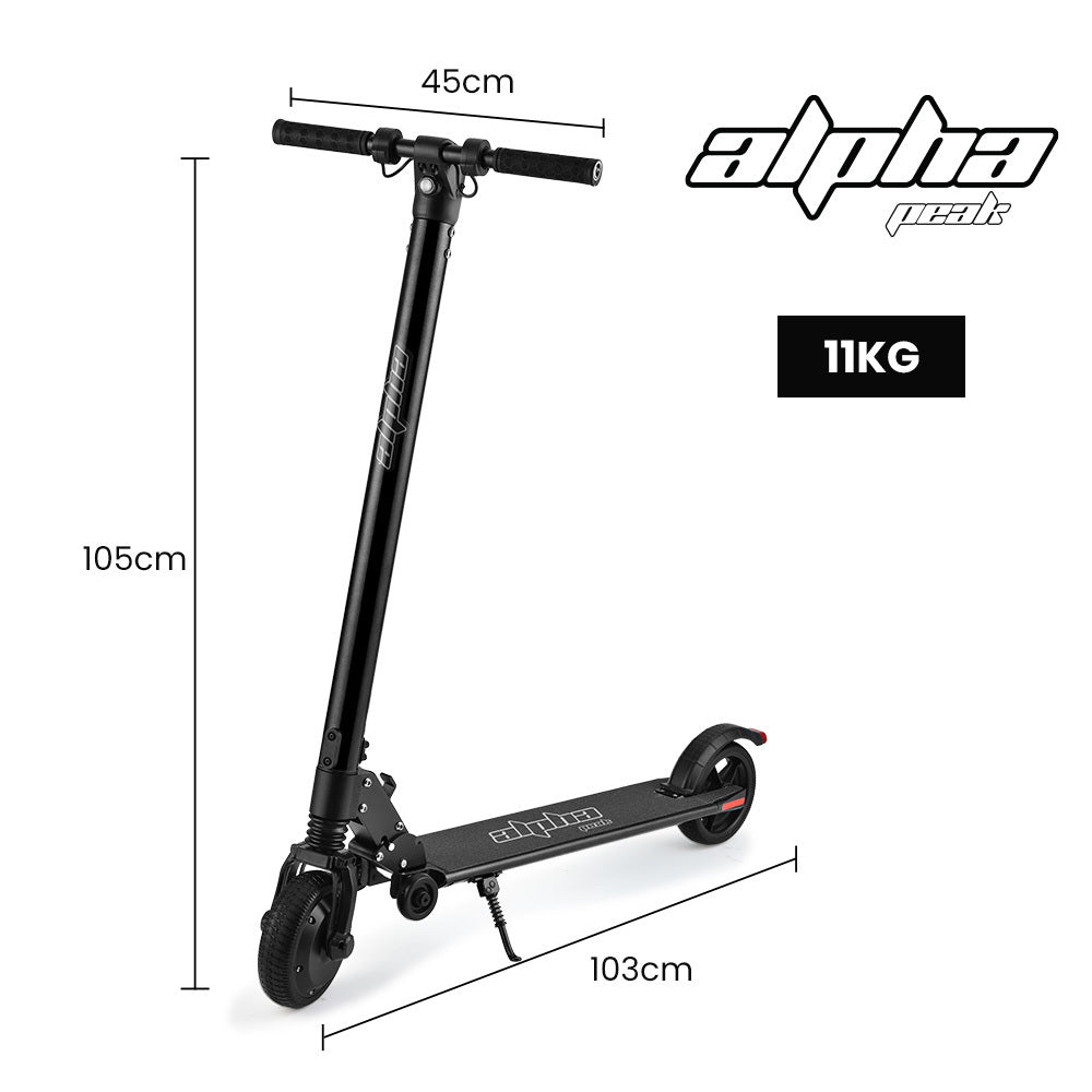 ALPHA Peak 300W Electric Scooter 10Ah Suspension Adults & Teens Black