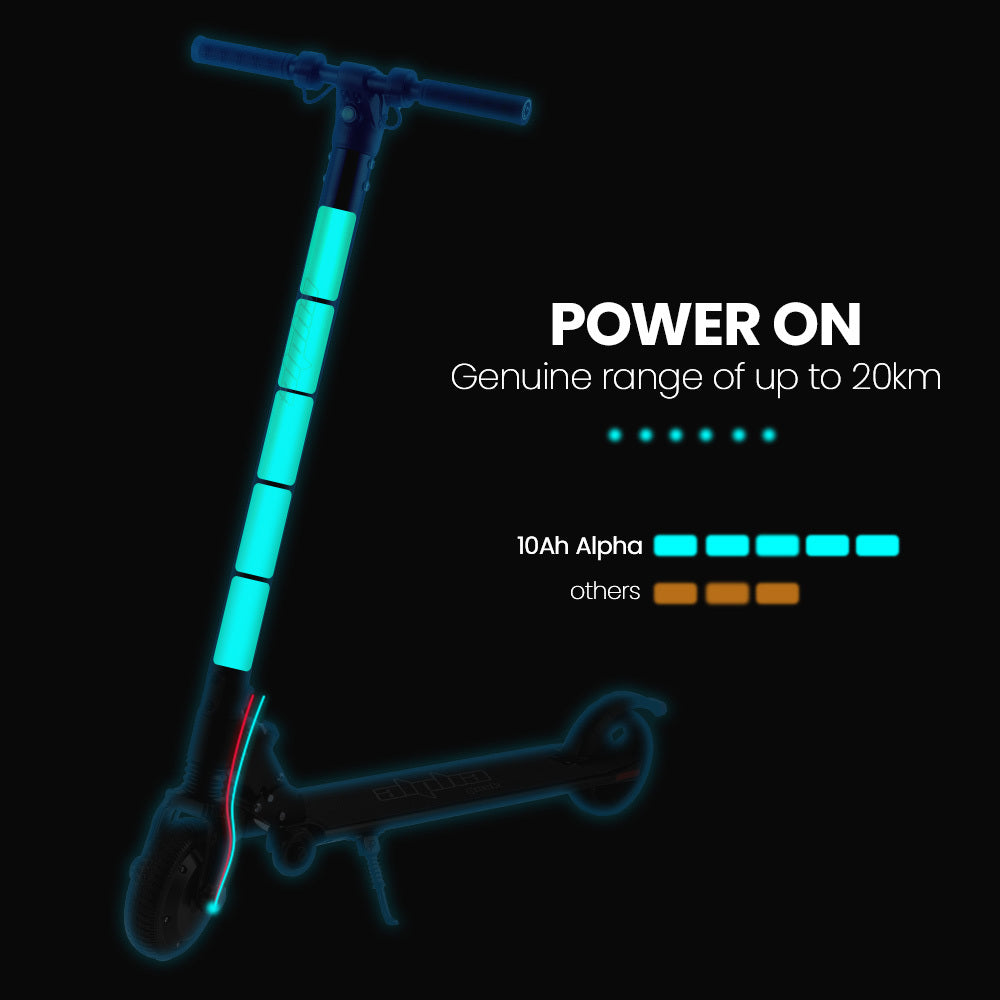 ALPHA Peak 300W Electric Scooter 10Ah Suspension Adults & Teens Black