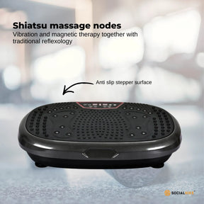 Social Hike 60cm Vibration Plate Machine Full Body Exercise Platform Black