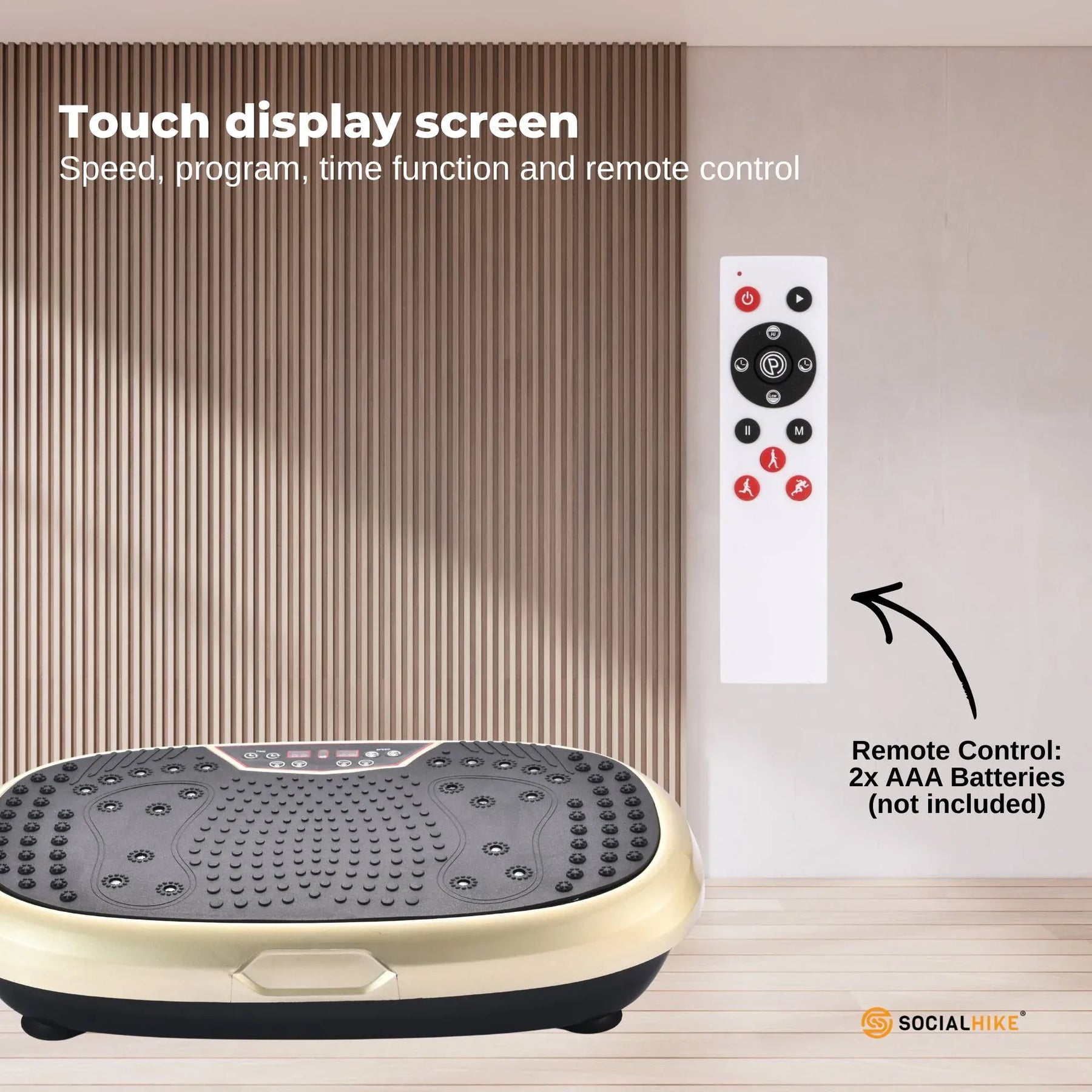 Social Hike 60cm Vibration Plate Machine Full Body Exercise Platform Gold