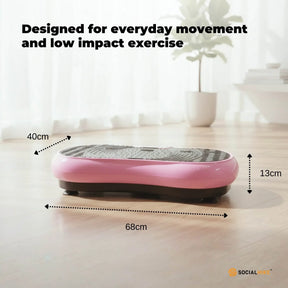 Social Hike Vibration Plate Exercise Platform - Vibrating Workout Machine Pink