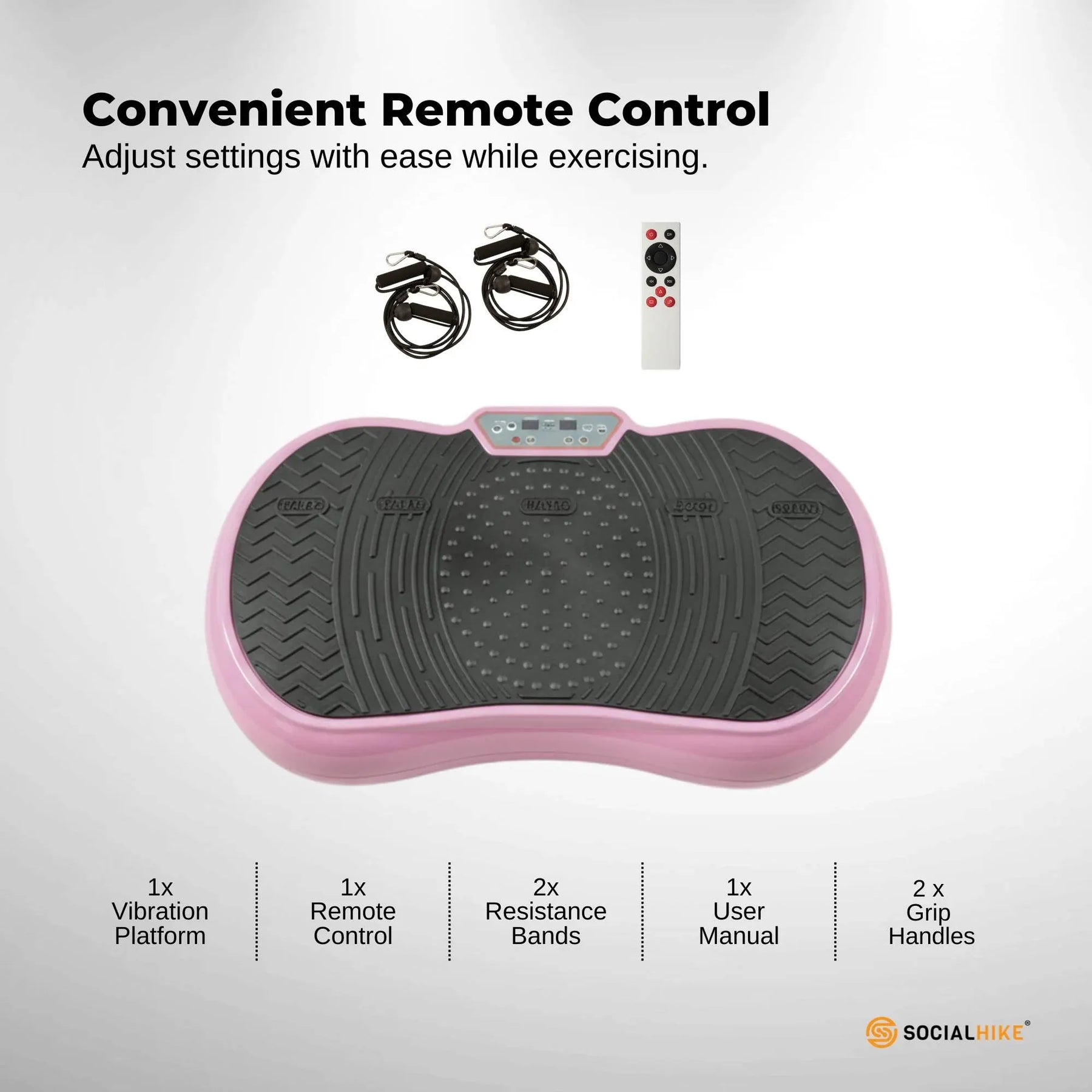 Social Hike Vibration Plate Exercise Platform - Vibrating Workout Machine Pink